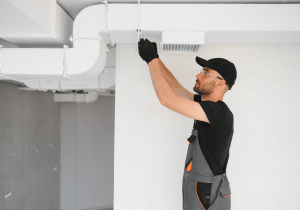 commercial building inspector checking hvac ventilation professional commercial inspections